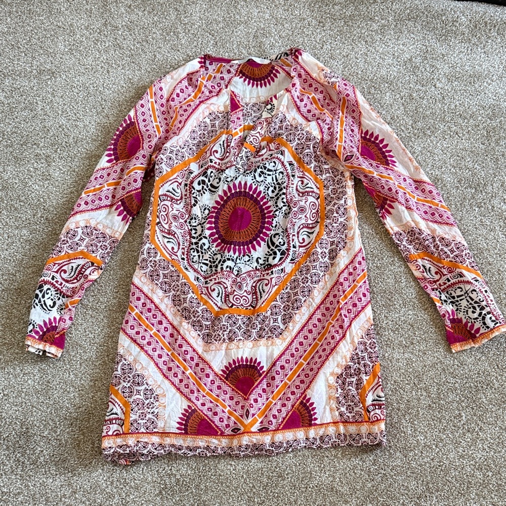 Athleta Pink and Orange Patterned Dress